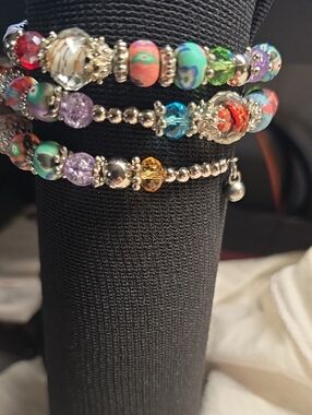 Colorful Beaded Stretch Bracelet Set - Multicolor